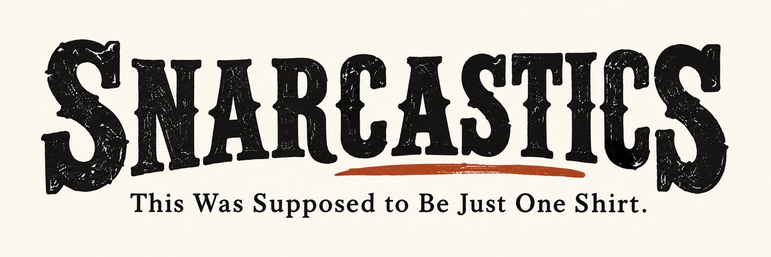 Snarcastics — This Was Supposed to Be Just One Shirt.